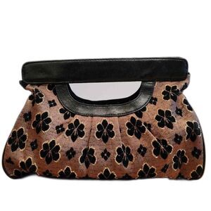 Apt. 9 Vintage Style Black and Gold Floral Clutch
